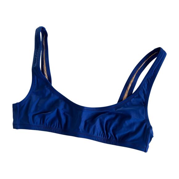 J.Crew Heritage Royal Blue Scoopneck Bikini Top Women's Swimwear Size Small NWT - Picture 1 of 8